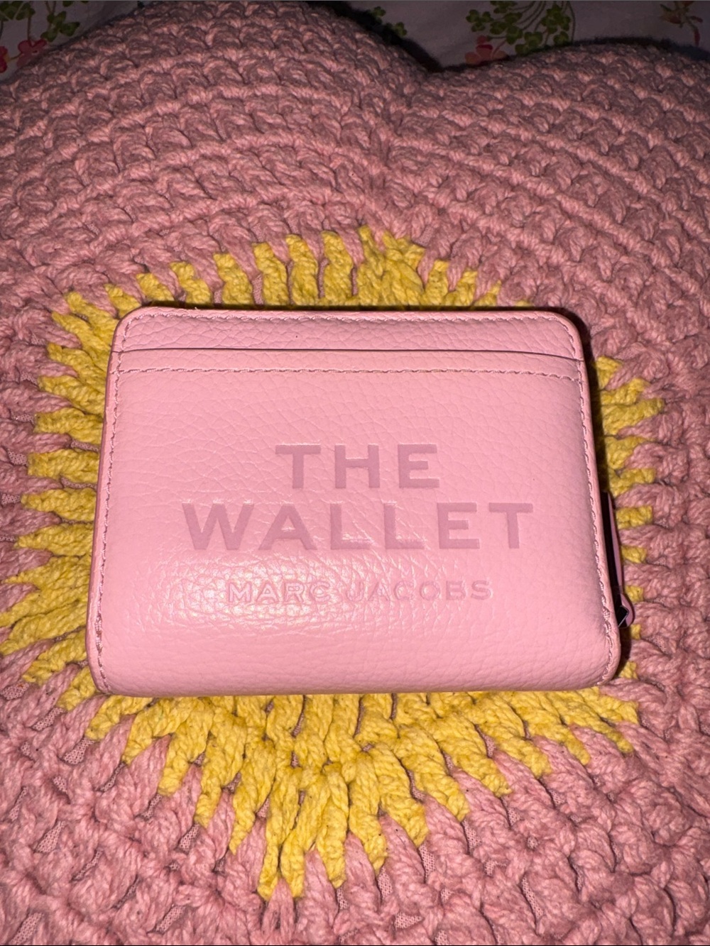 Marc Jacobs Pink Compact 'The Wallet' Leather Zip Wallet